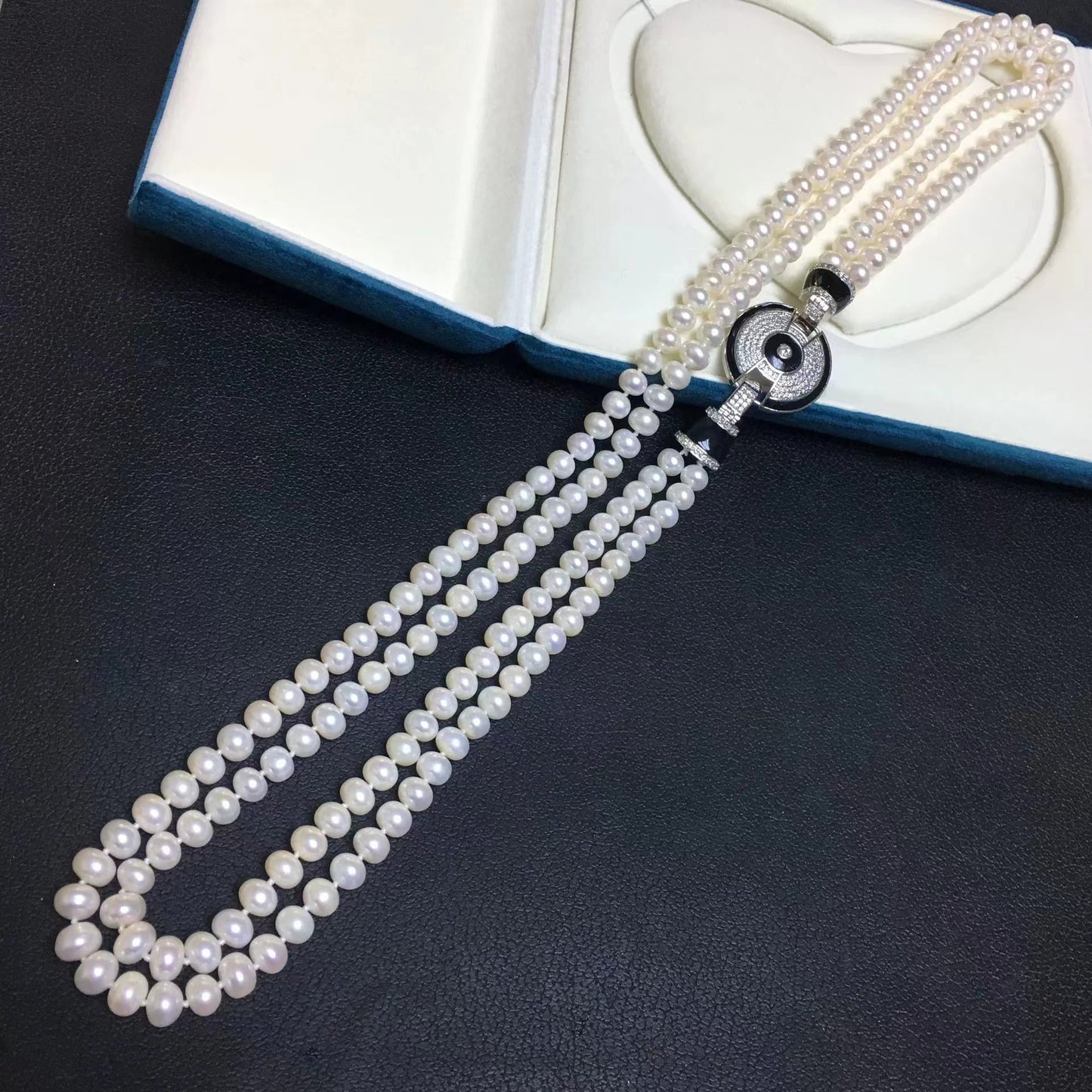 (N080)Pearl Long Necklace