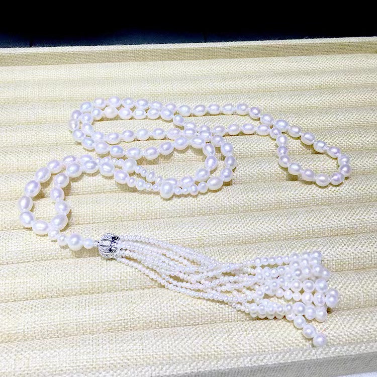 (N078)Pearl Long Necklace