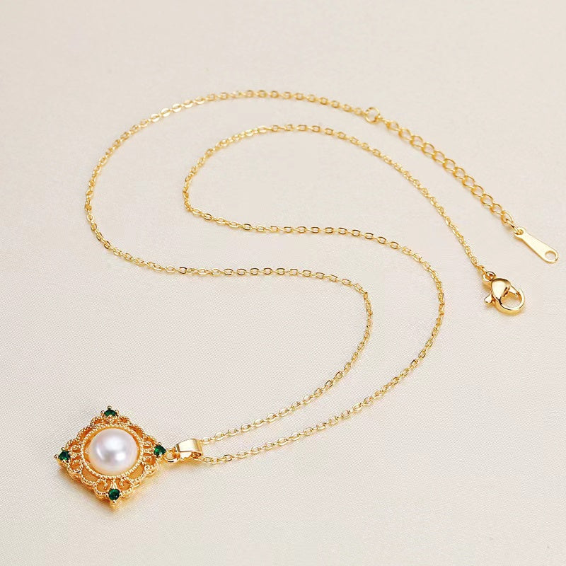 (J050)   Fresh water pearl set--Pendant & Ring & Earring