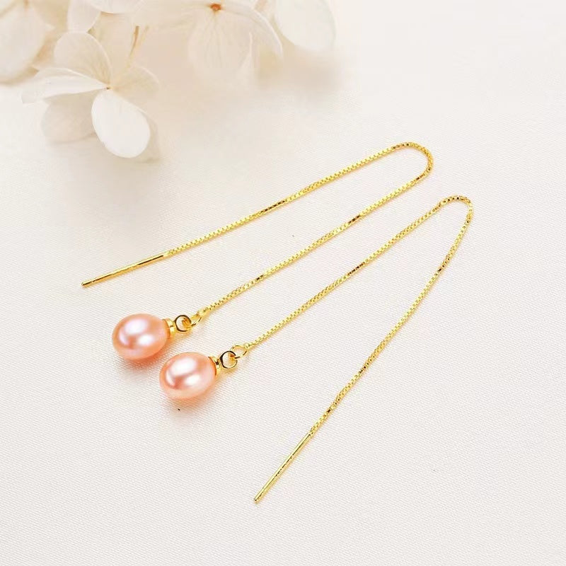 (E023)  Pearl earrings