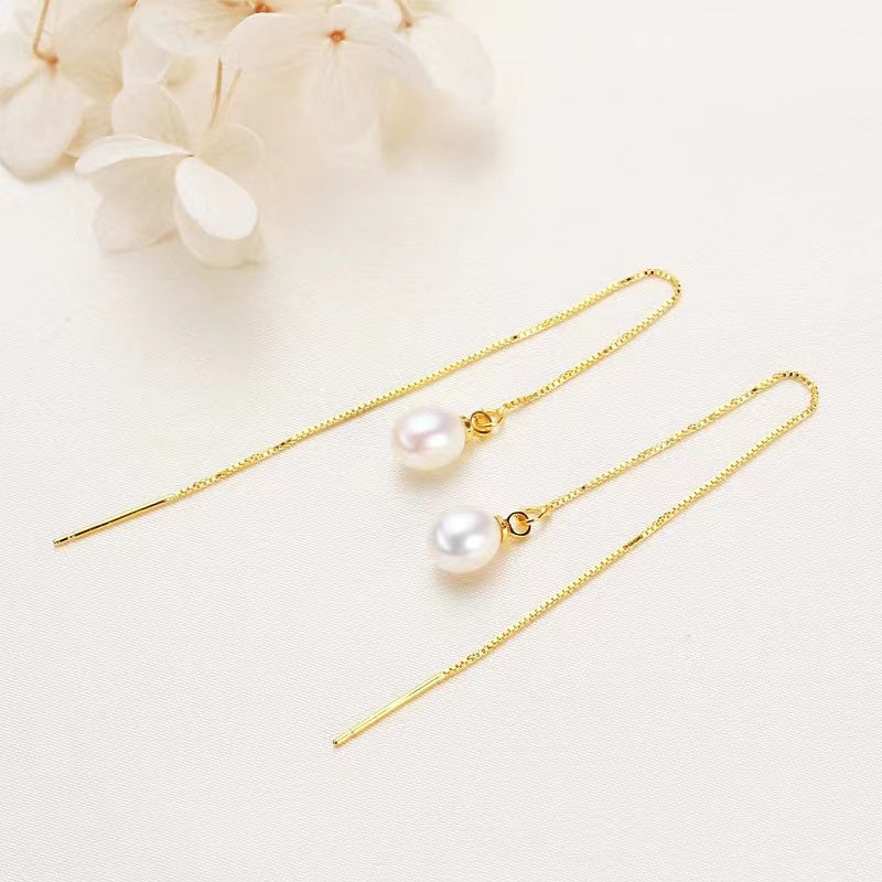 (E023)  Pearl earrings