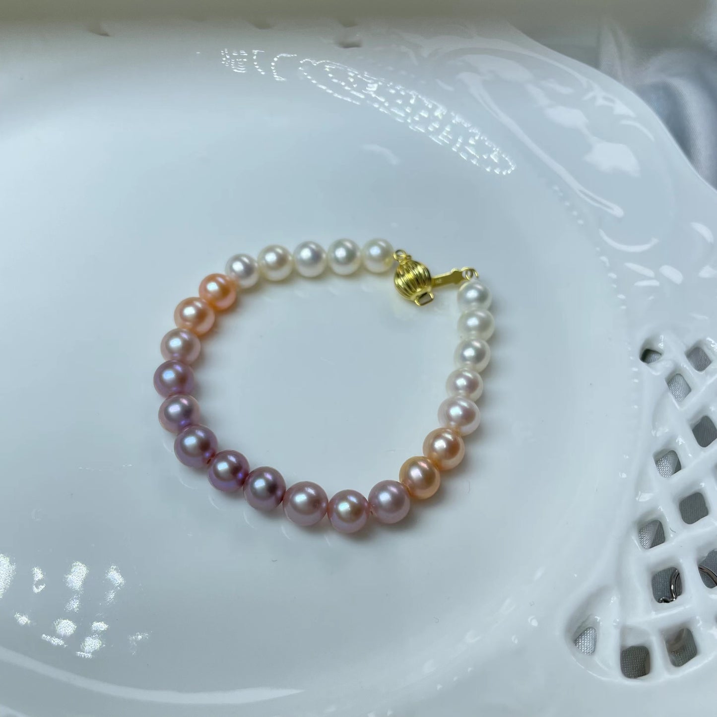 (B024) perfect circle Pearl bracelet