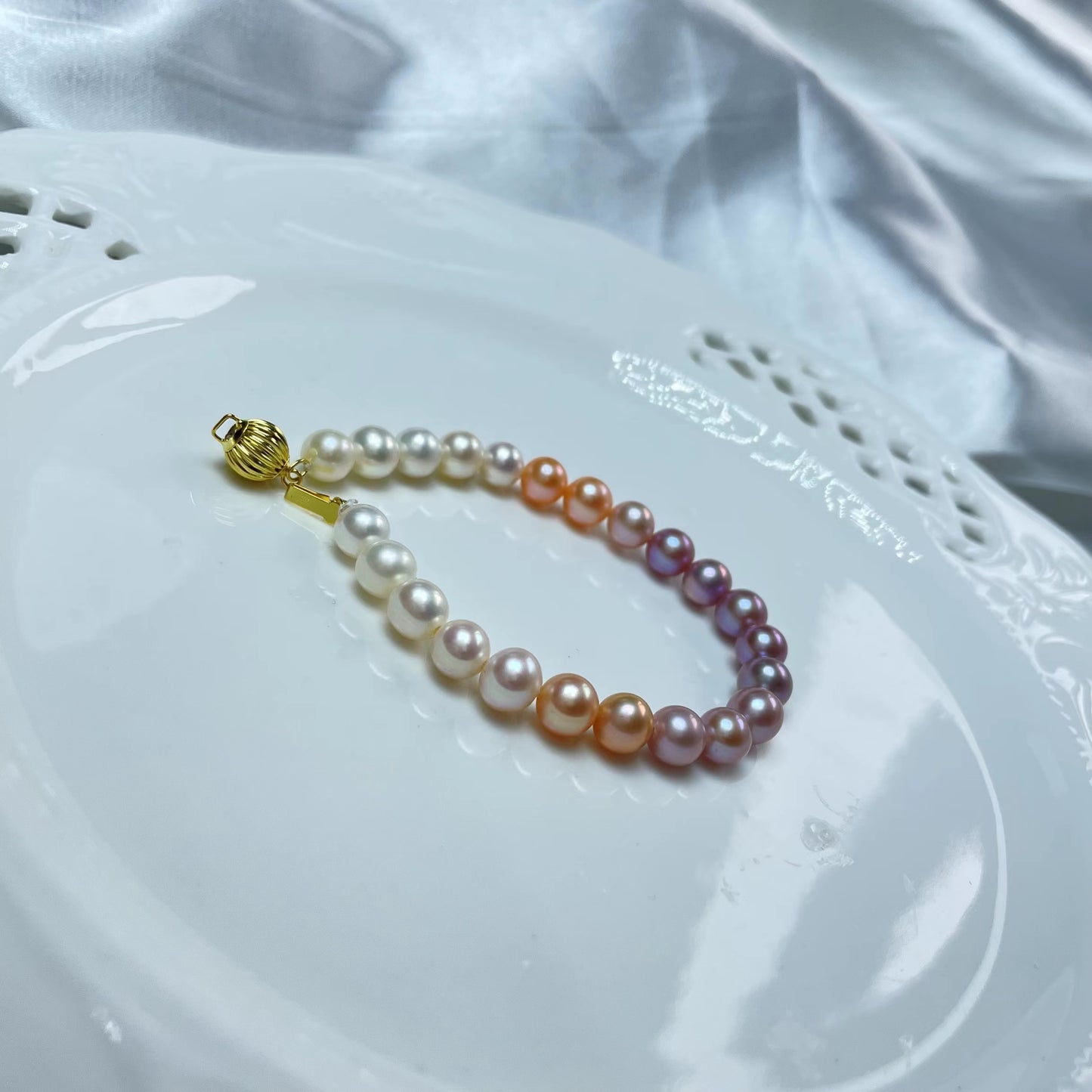 (B024) perfect circle Pearl bracelet