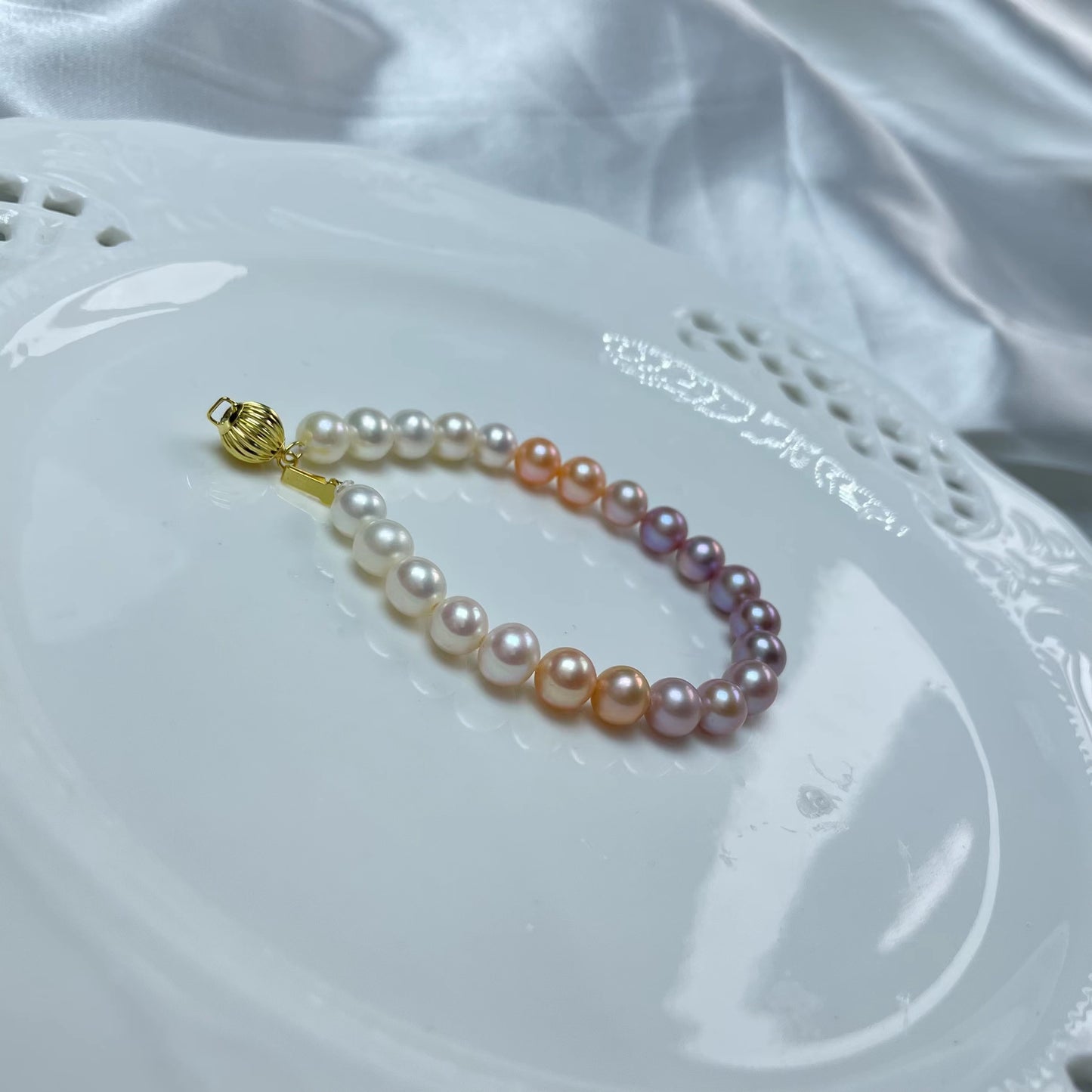 (B024) perfect circle Pearl bracelet