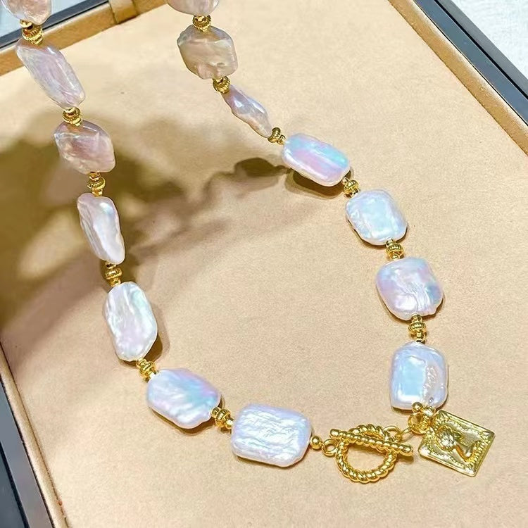 (J026)  Rectangle baroque  pearl set