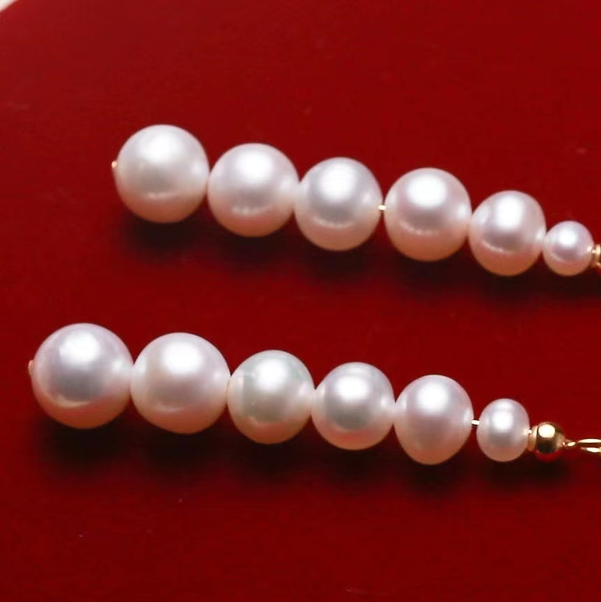 (E030)  Pearl tassels  earrings USD25