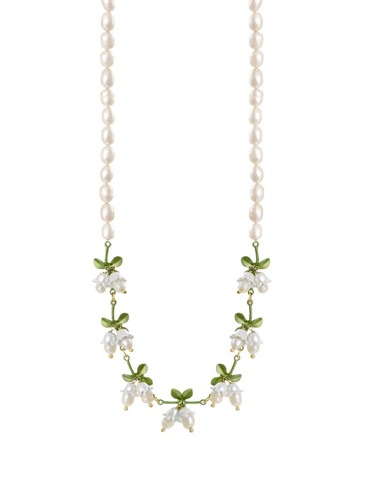 (N035)Flower necklace of Lily of the Valley