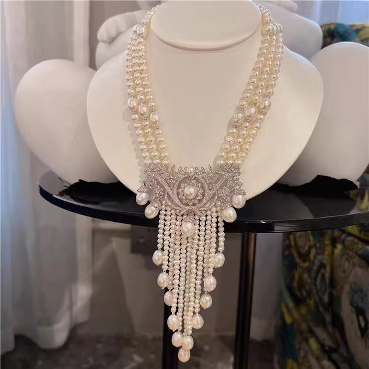 (N116)Three layers pearl necklace