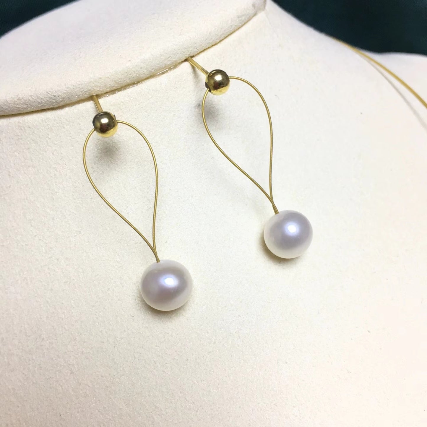 (J032)  pearl set -necklace & Earring stud