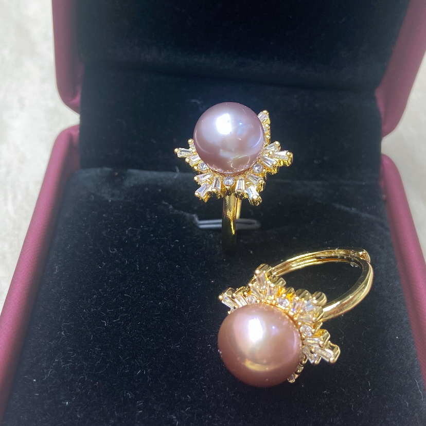 R34 Hot sale 50% off Edison pearl ring with adjustable size ring