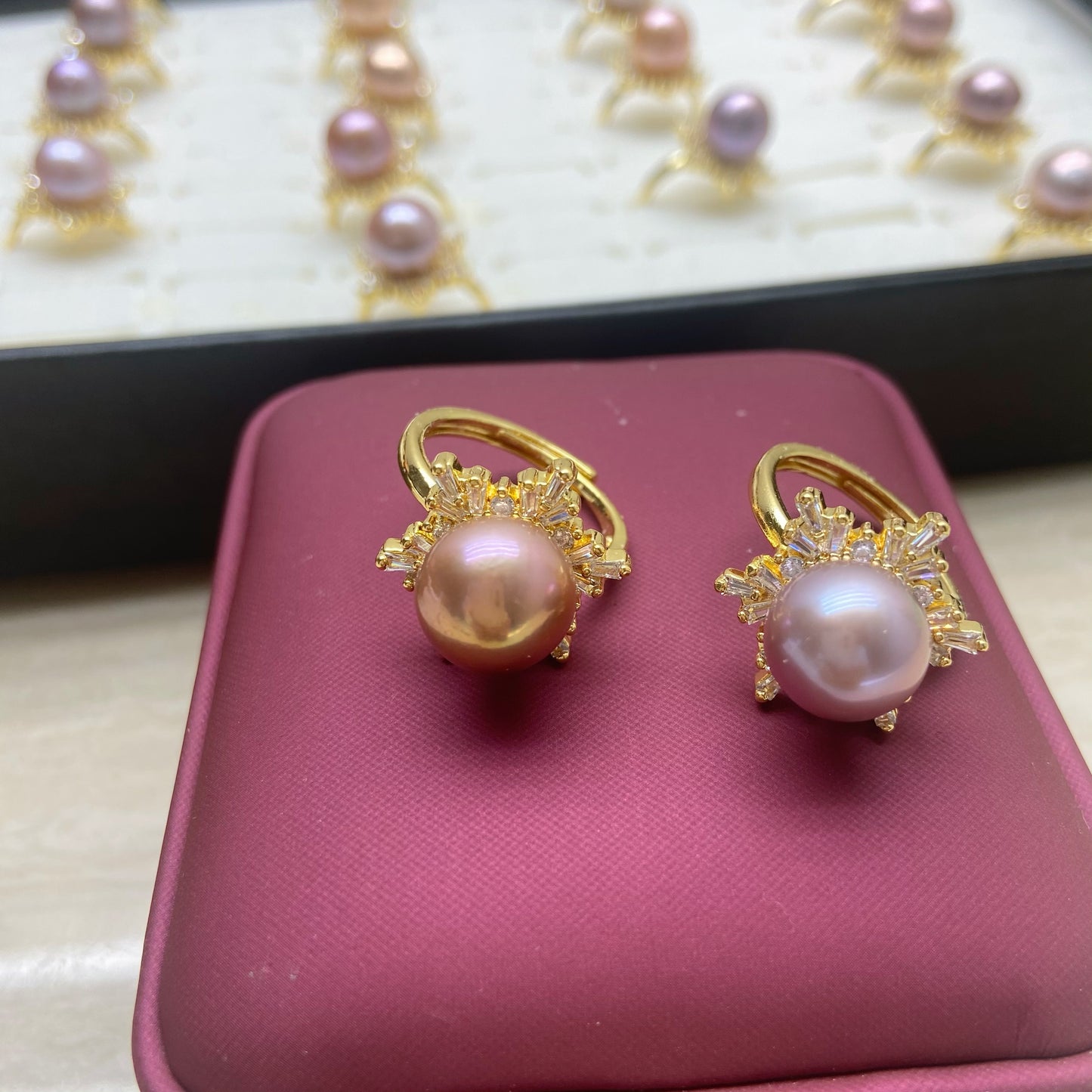 R34 Hot sale 50% off Edison pearl ring with adjustable size ring