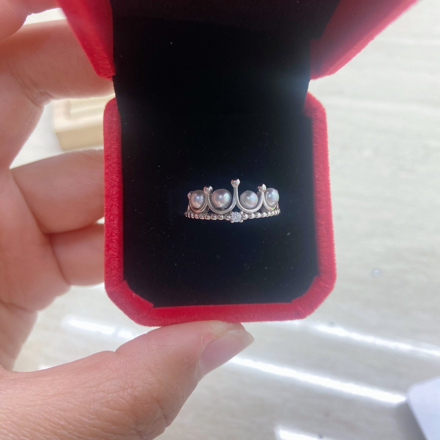 (R001)  Akoya pearl ring  S925