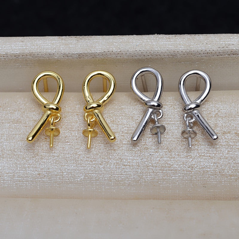 S925 sterling silver earring setting (E4)