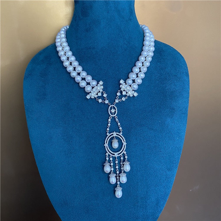 (N033)Dreamcatcher pearl necklace