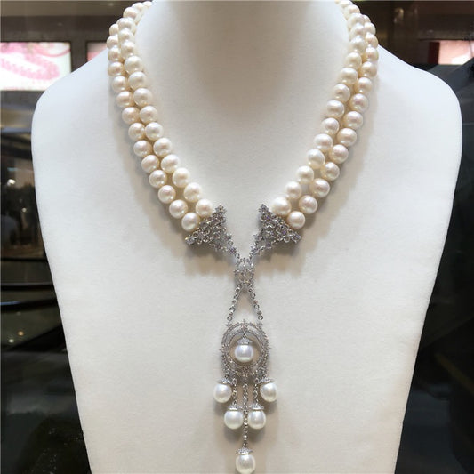 (N033)Dreamcatcher pearl necklace