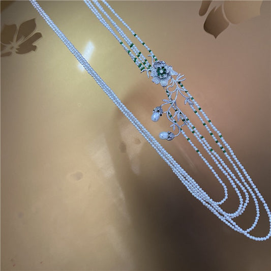 (N042)Flower pearl necklace