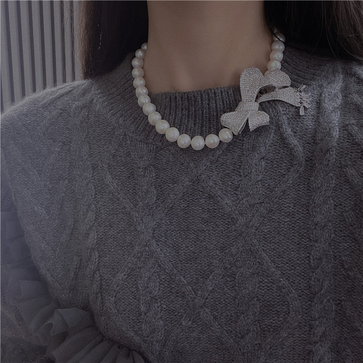 (N019)Bow-tie necklace