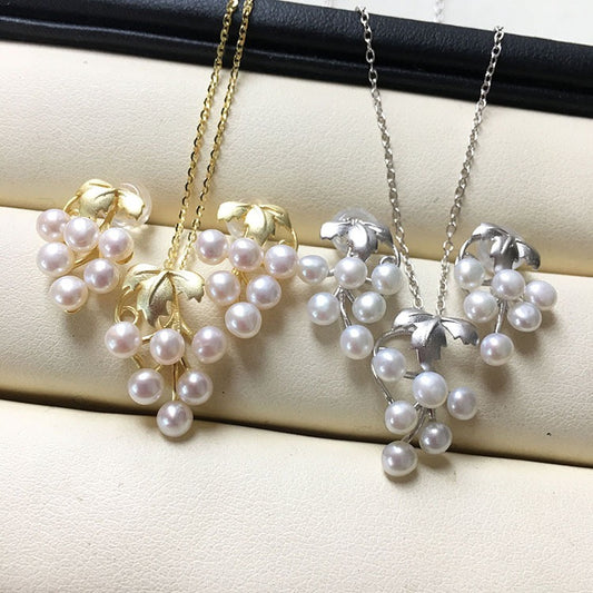 (J031)  pearl set--Pendant & Earring stud
