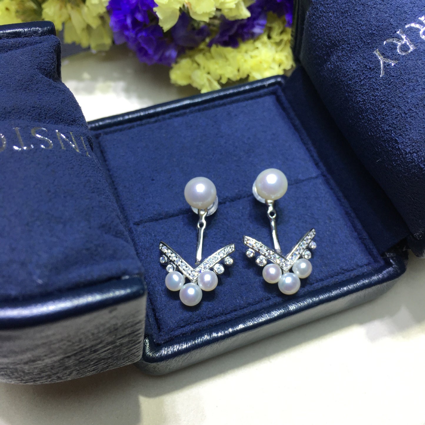 (J035)  pearl set -Earring & Ring