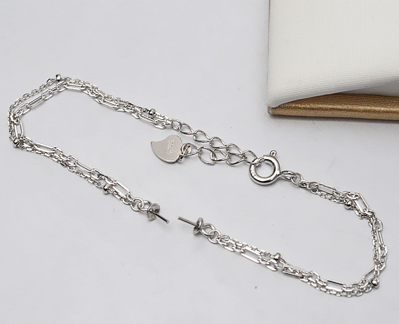 S925 sterling silver bracelet set setting (BS4)