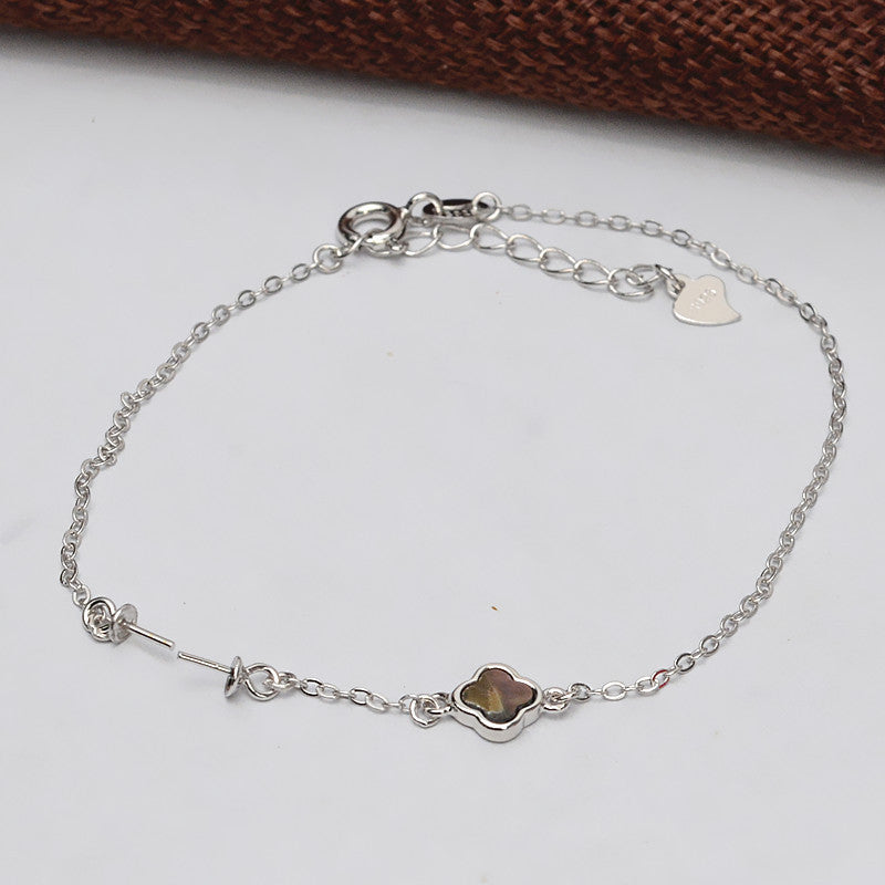 S925 sterling silver bracelet set setting (B21)