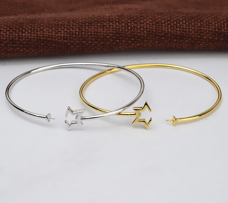 S925 sterling silver bangle set setting (B13)