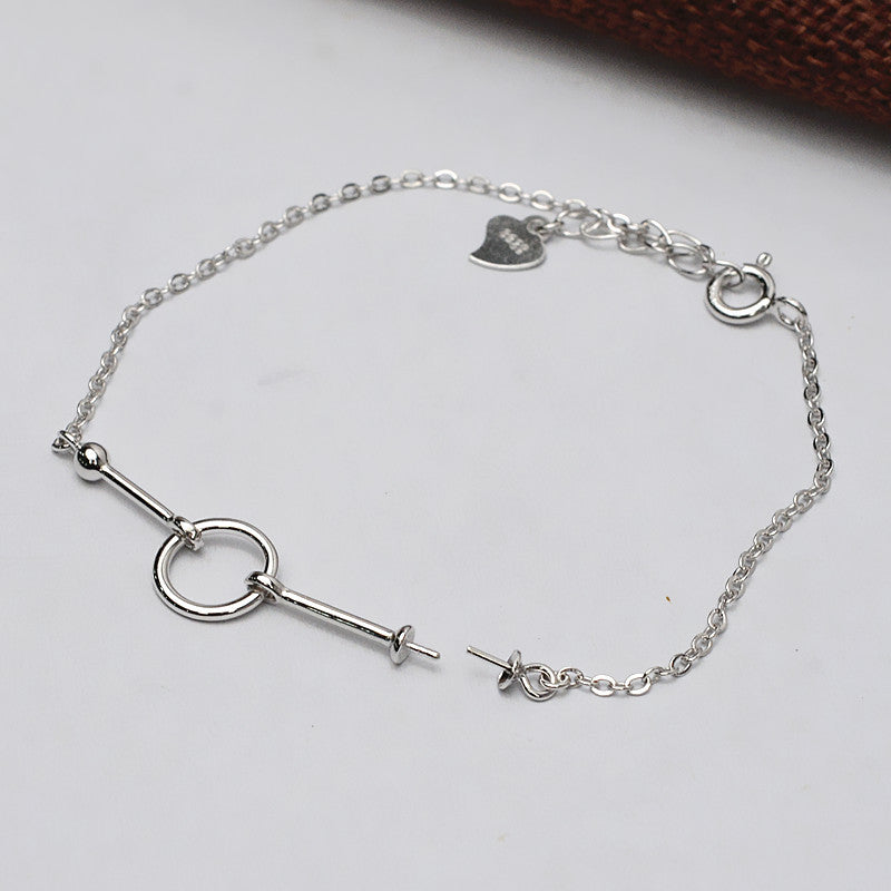 S925 sterling silver bracelet set setting (B26)