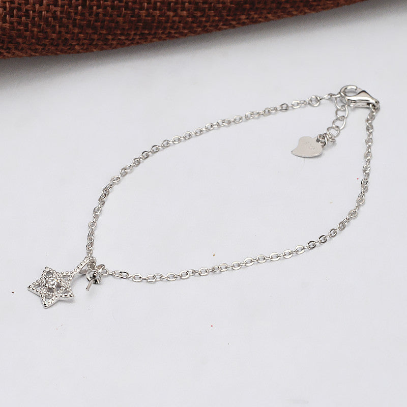 S925 sterling silver bracelet set setting (B20)