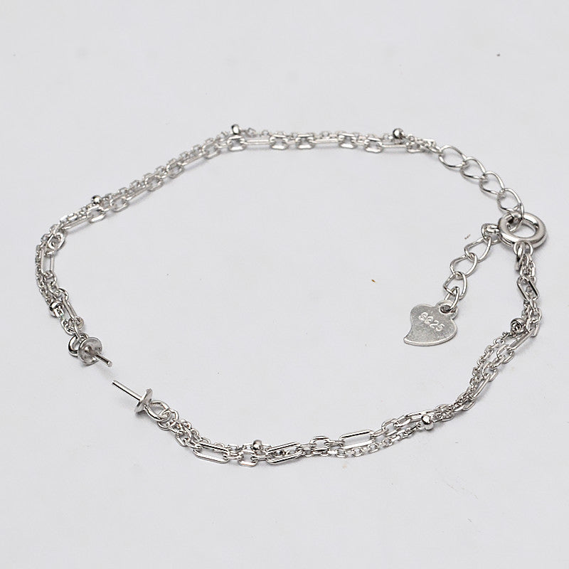 S925 sterling silver bracelet set setting (BS4)