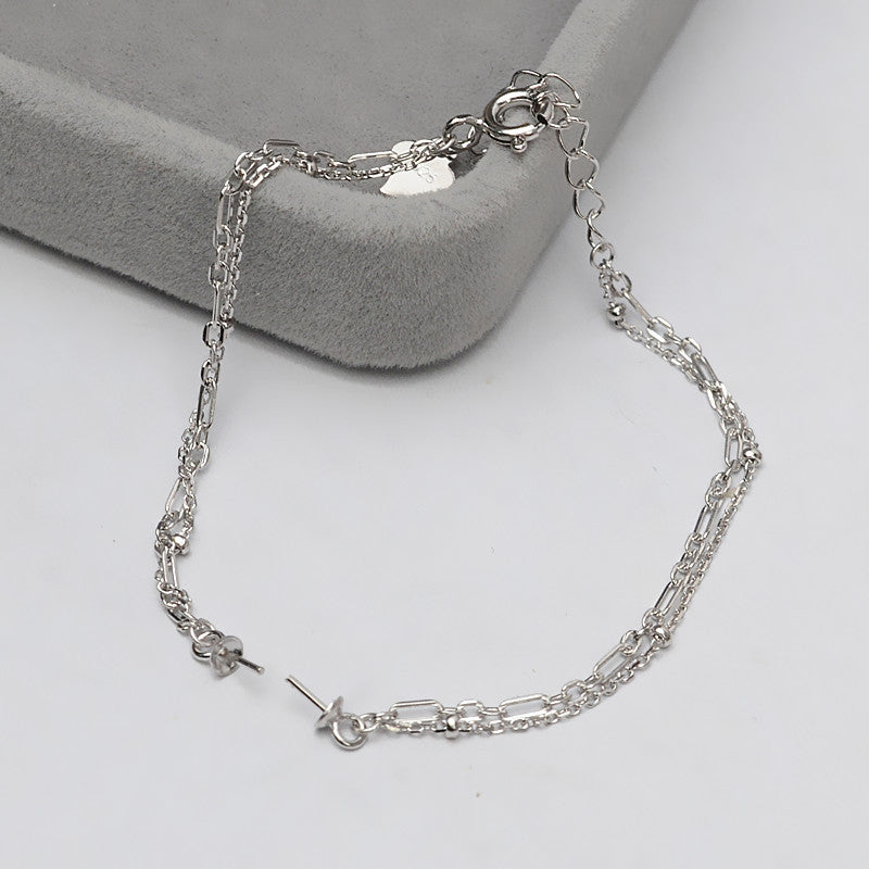 S925 sterling silver bracelet set setting (BS4)