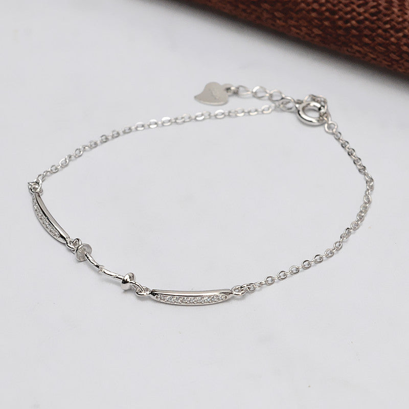 S925 sterling silver bracelet set setting (B18)