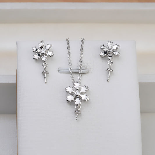 S925 sterling silver set setting (S19-1)