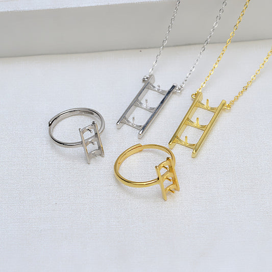 S925 sterling silver set setting (S13-1)