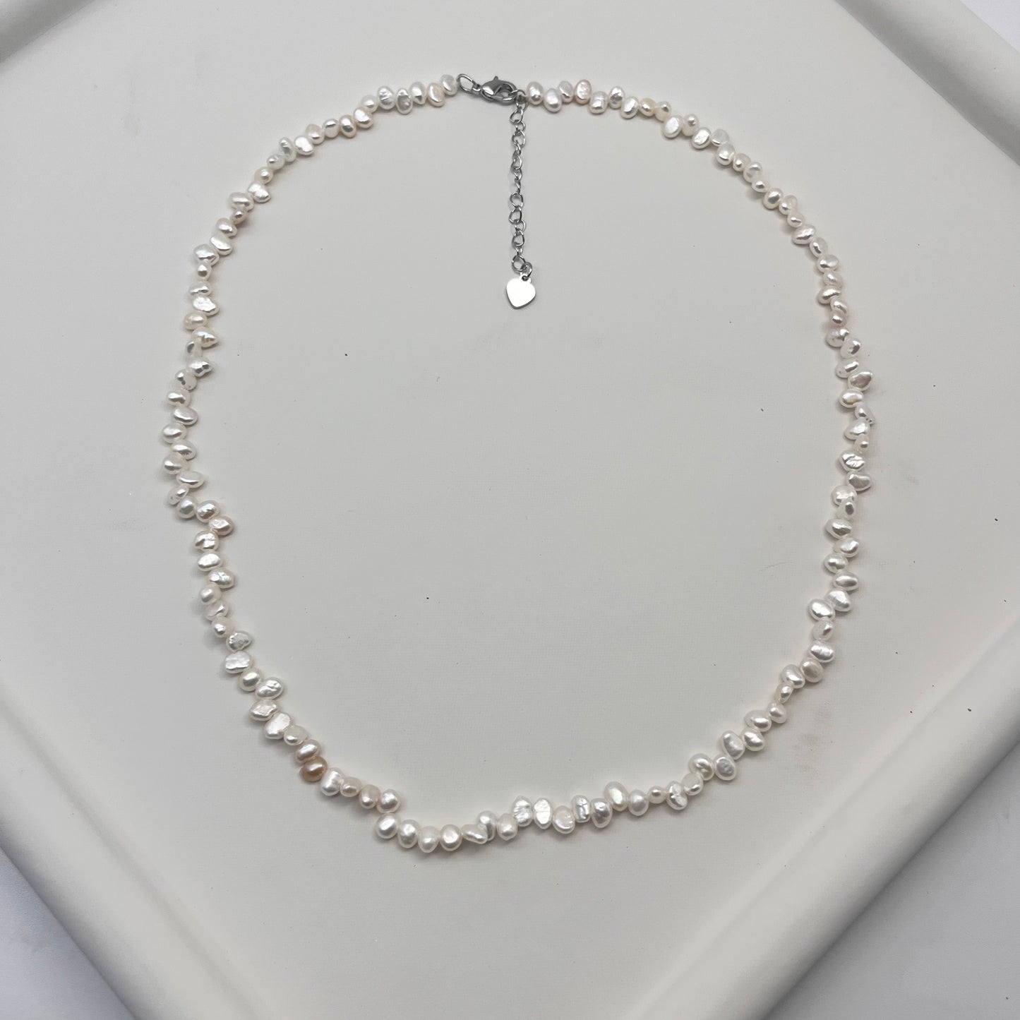 white keshi pearl necklace