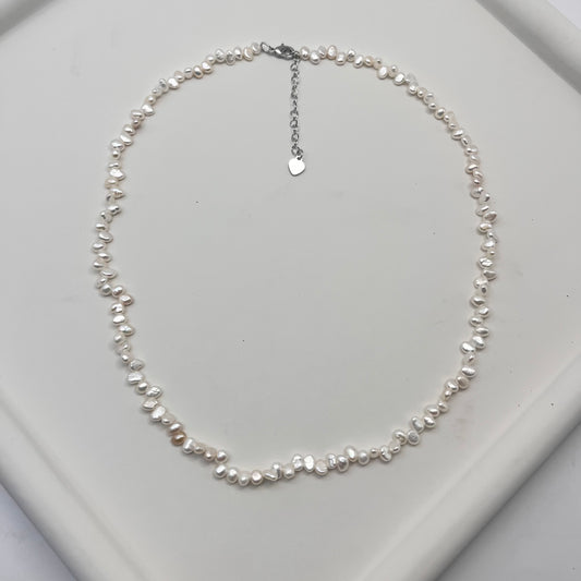 white keshi pearl necklace