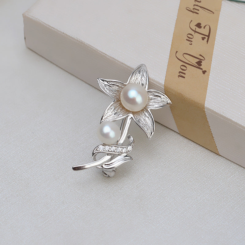 S925 sterling silver brooch setting  (B-5)