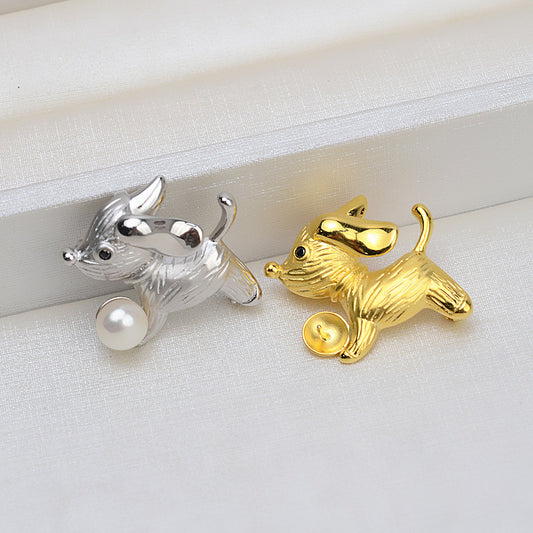 S925 sterling silver brooch setting  (B-9)