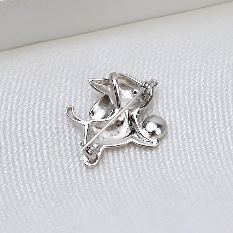 S925 sterling silver brooch setting  (B-9)