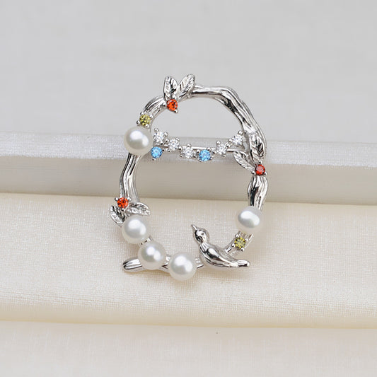 S925 sterling silver brooch setting  (B-6)