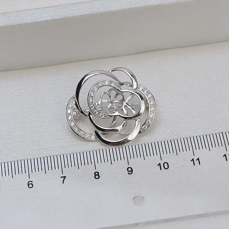 S925 sterling silver brooch setting  (B-2)