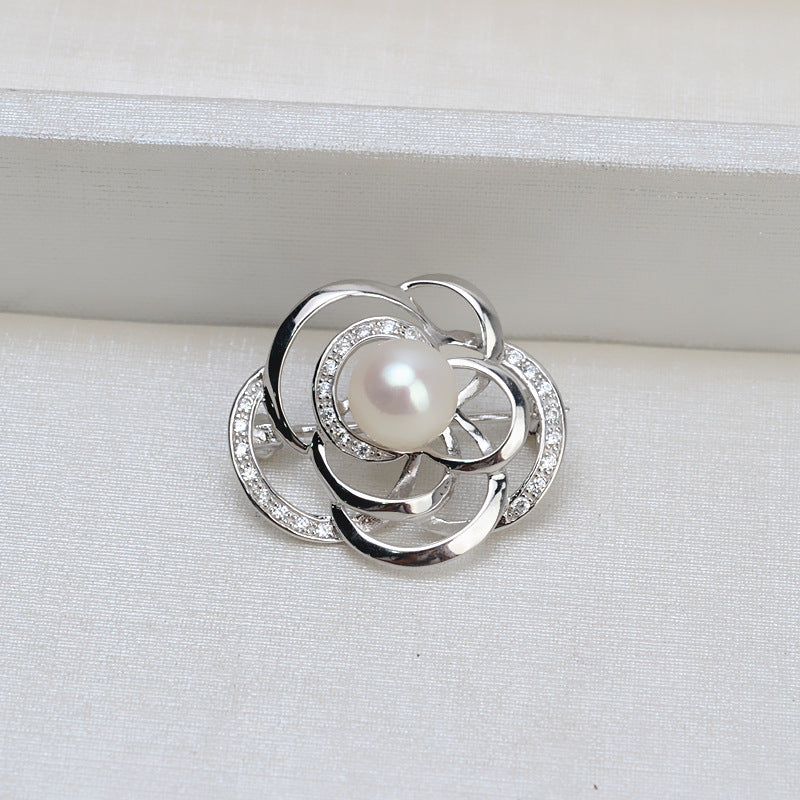 S925 sterling silver brooch setting  (B-2)