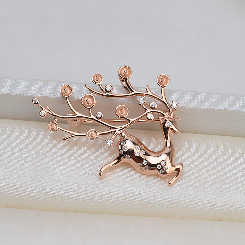 S925 sterling silver brooch setting  (B-8)