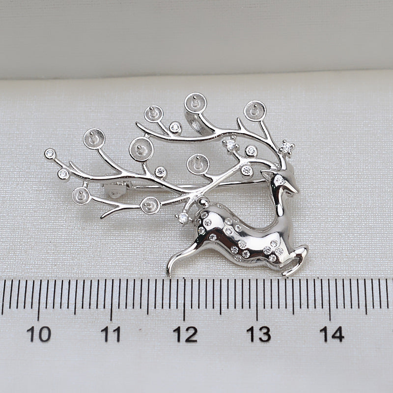 S925 sterling silver brooch setting  (B-8)