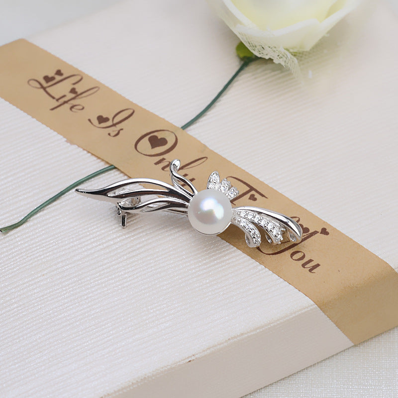 S925 sterling silver brooch setting  (B-1)