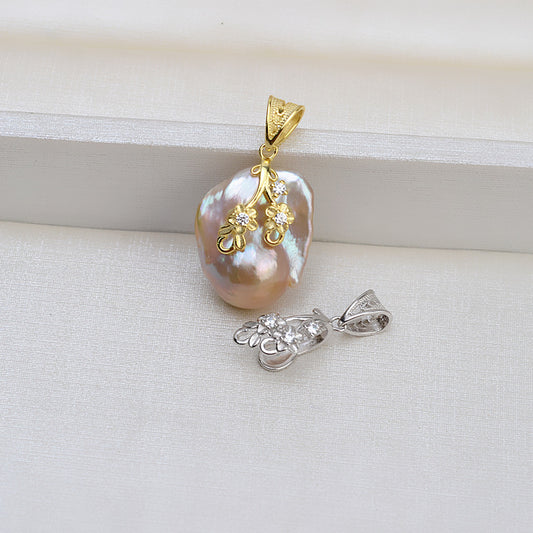 S925 sterling silver pendant baroque setting for legendary pearls  (B10)