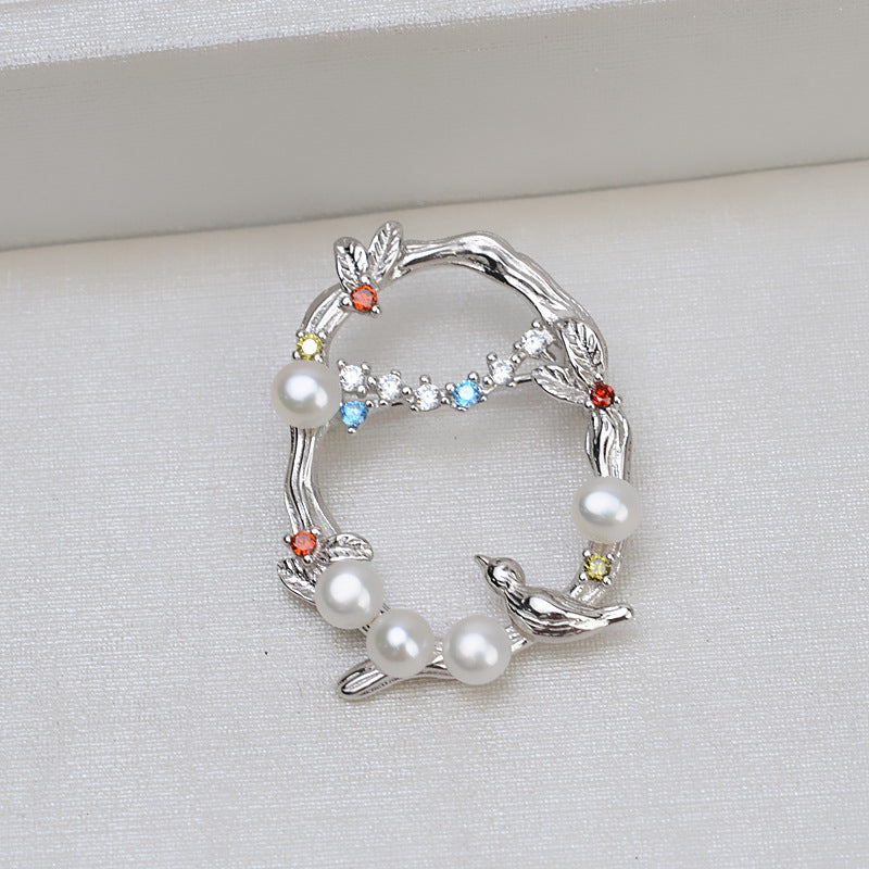 S925 sterling silver brooch setting  (B-6)