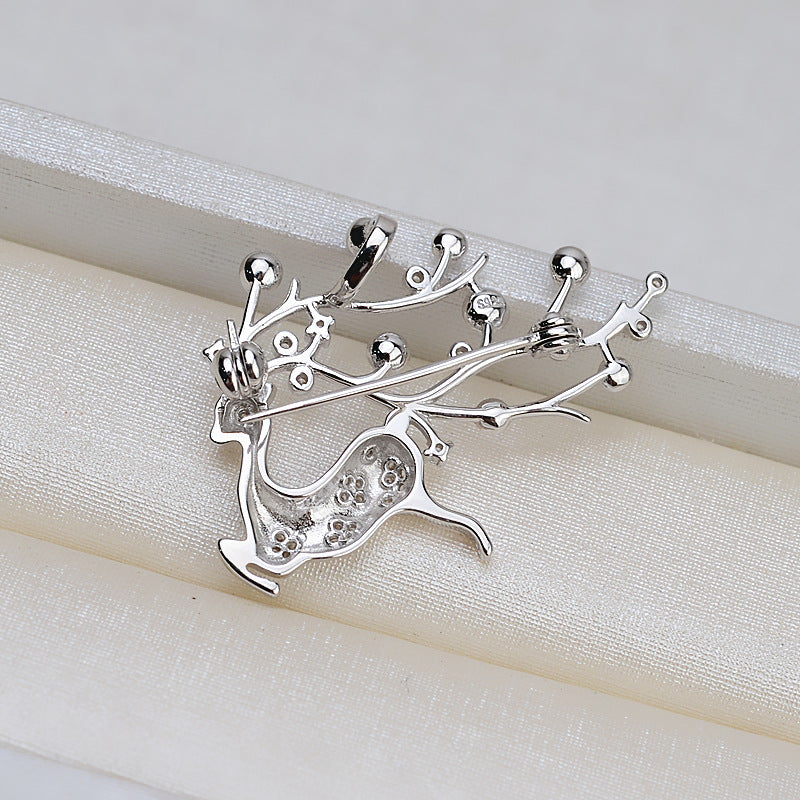 S925 sterling silver brooch setting  (B-8)