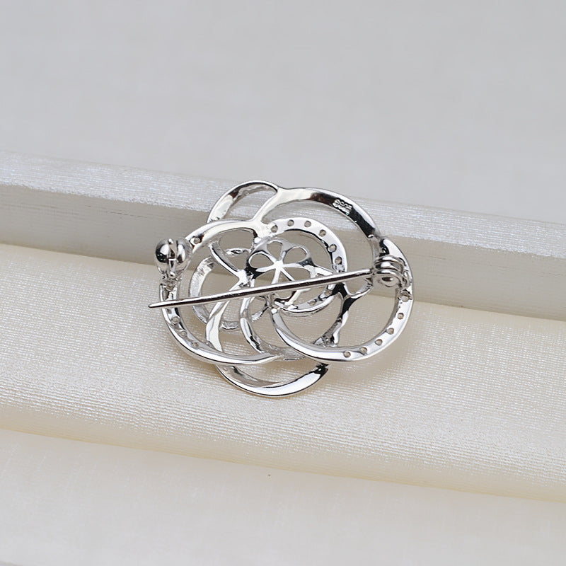 S925 sterling silver brooch setting  (B-2)