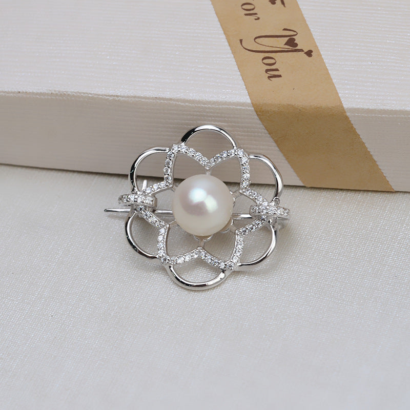 S925 sterling silver brooch setting  (B-4)