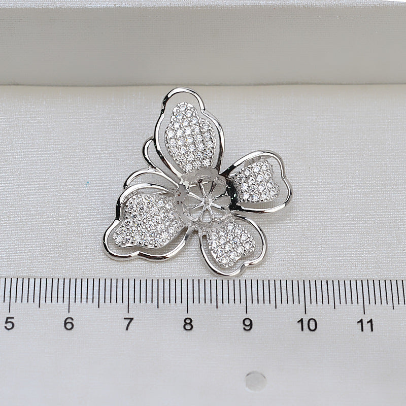 S925 sterling silver brooch setting  (B12)